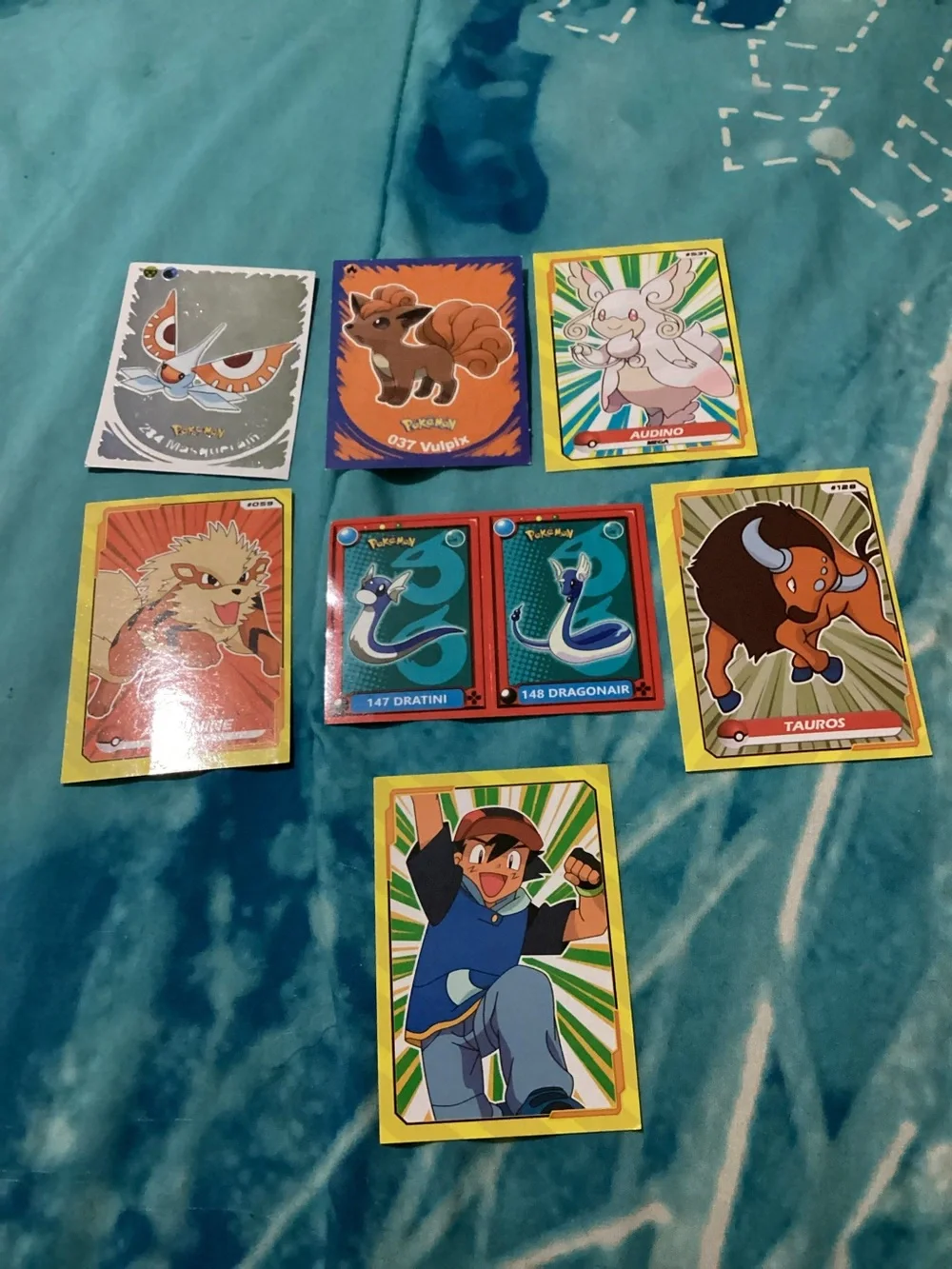 7 piece Pokémon sticker set featuring ash!